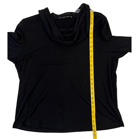 Peter Nygard Blouse Womens XL Black Cowl Neck 3/4 Sleeve Pullover Top Date Night - Picture 5 of 5